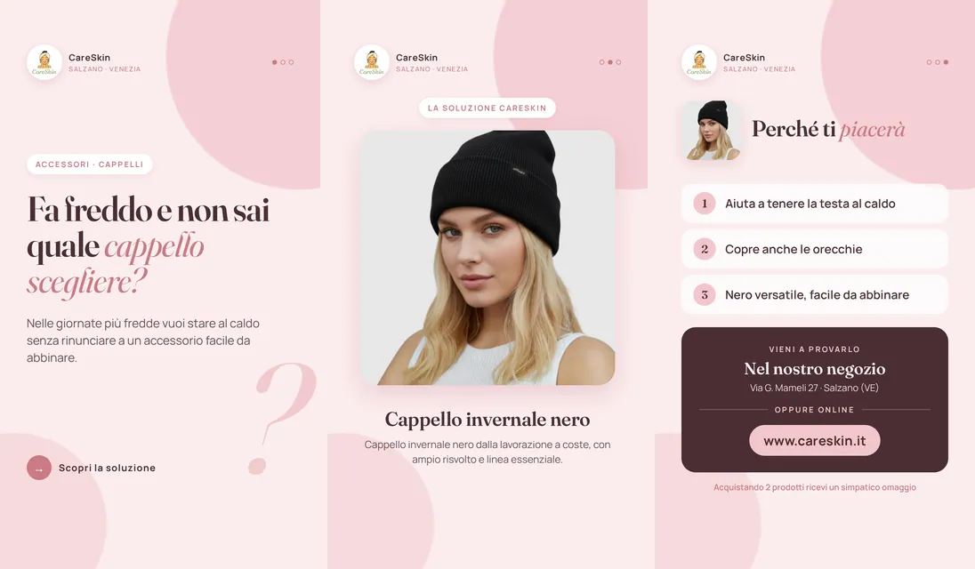 Le 3 storie di Cappello invernale nero