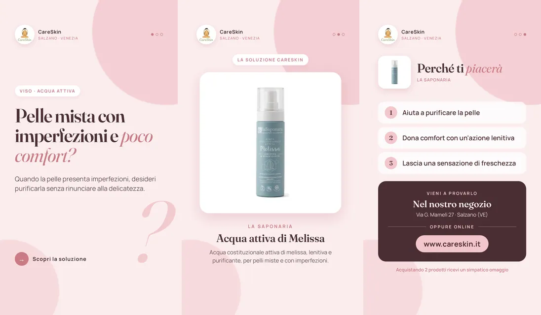 Le 3 storie di La Saponaria Acqua attiva di Melissa