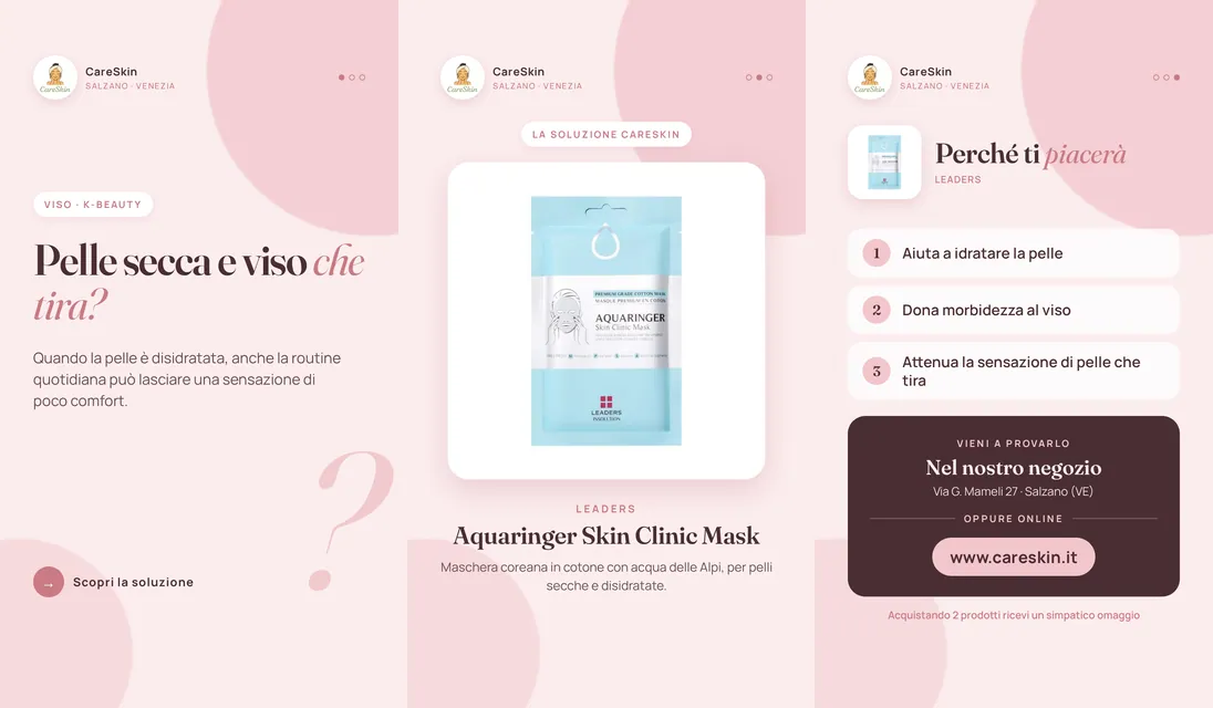 Le 3 storie di Leaders Aquaringer Skin Clinic Mask