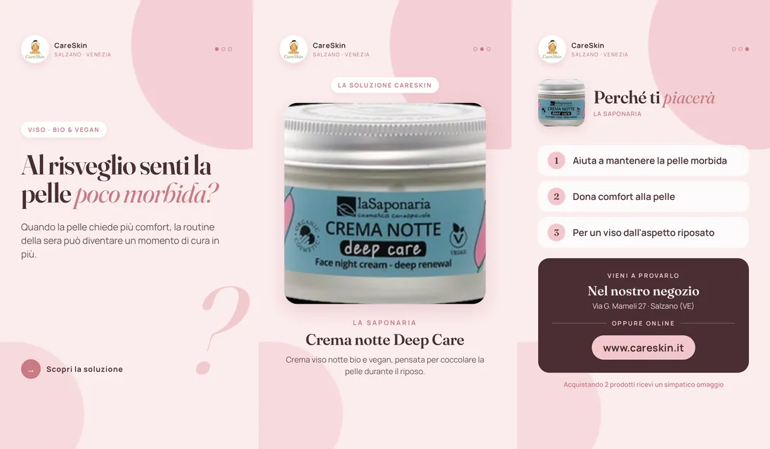 Le 3 storie di La Saponaria Crema notte Deep Care