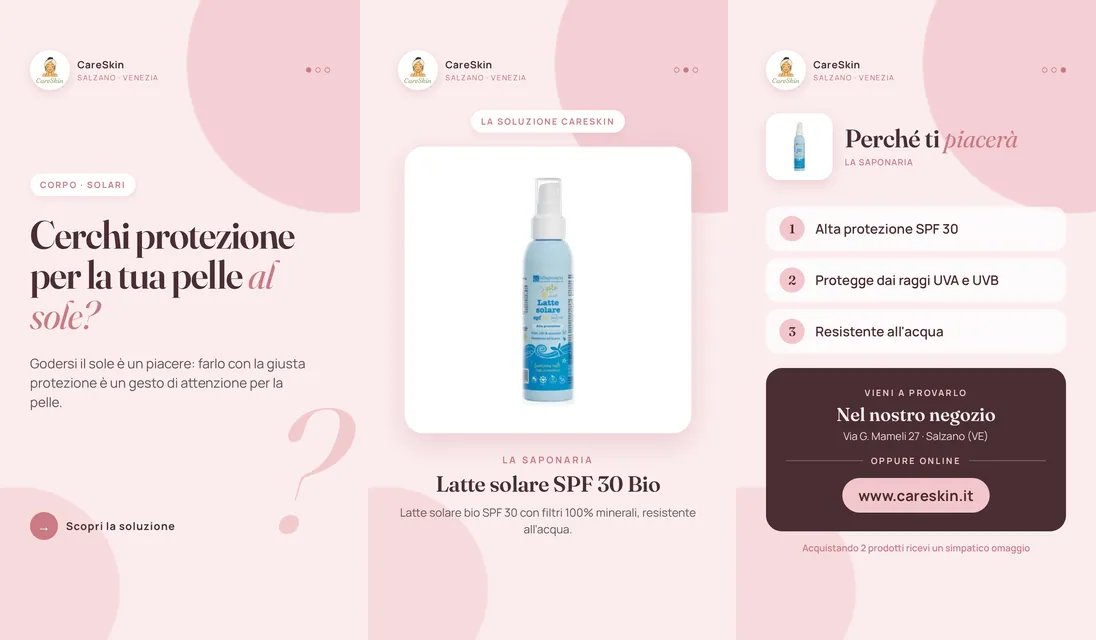 Le 3 storie di La Saponaria Latte solare SPF 30 Bio