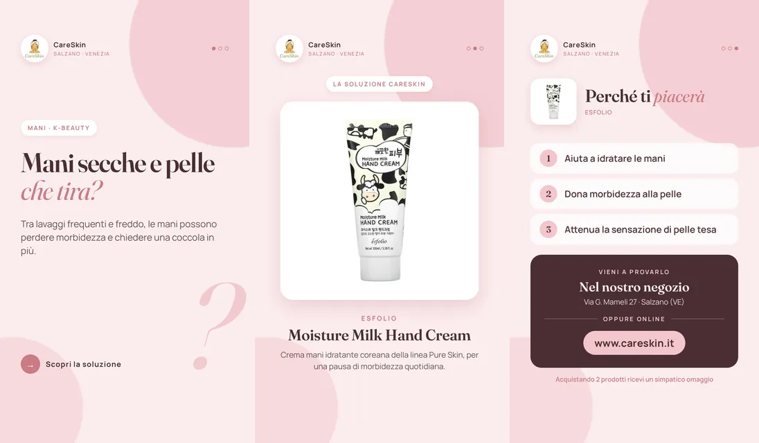 Le 3 storie di Esfolio Moisture Milk Hand Cream