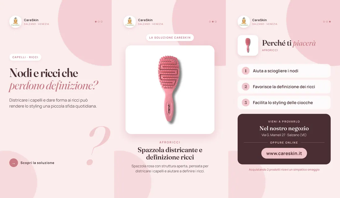 Le 3 storie di AfroRicci Spazzola districante e definizione ricci