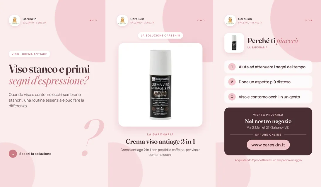 Le 3 storie di La Saponaria Crema viso antiage 2 in 1