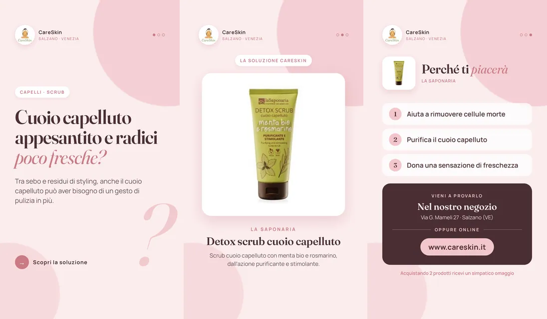 Le 3 storie di La Saponaria Detox scrub cuoio capelluto