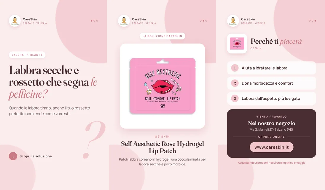 Le 3 storie di G9 Skin Self Aesthetic Rose Hydrogel Lip Patch