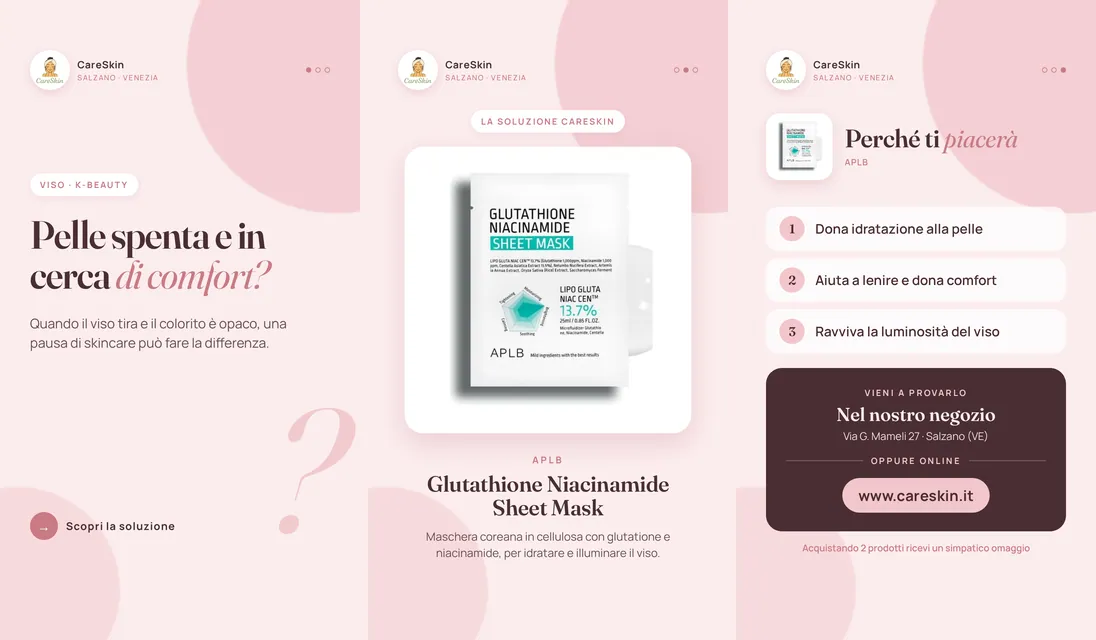 Le 3 storie di APLB Glutathione Niacinamide Sheet Mask